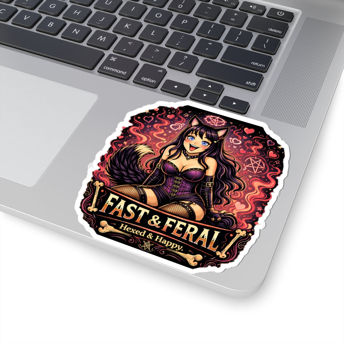 Wolf Worx Customs Fast & Feral Kenzie Killz Hexed and Happy Sticker