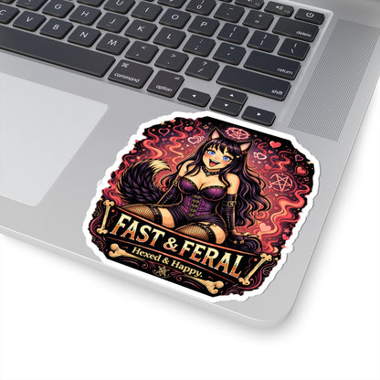 Wolf Worx Customs Fast & Feral Kenzie Killz Hexed and Happy Sticker