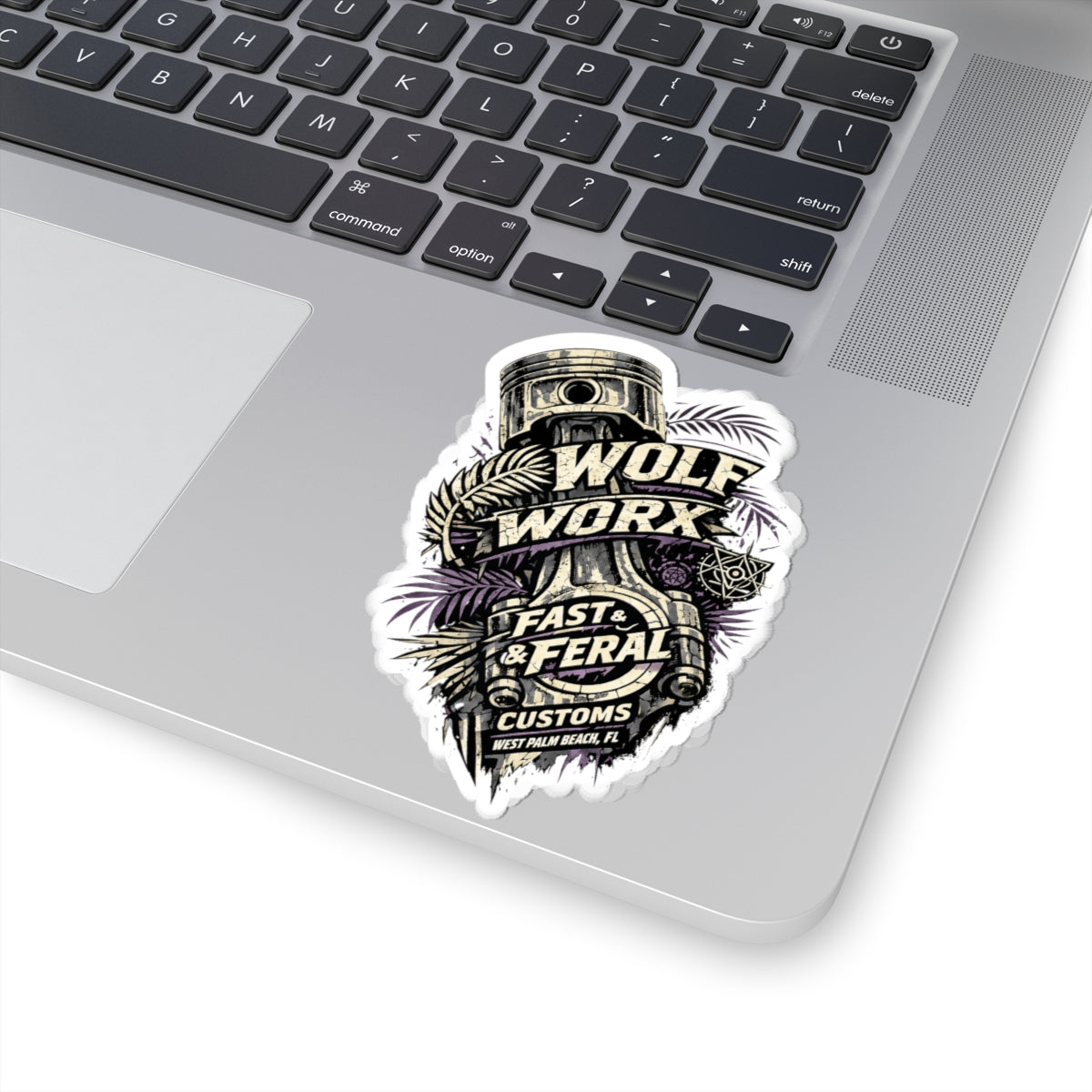 Wolf Worx Customs Piston Palm Sticker