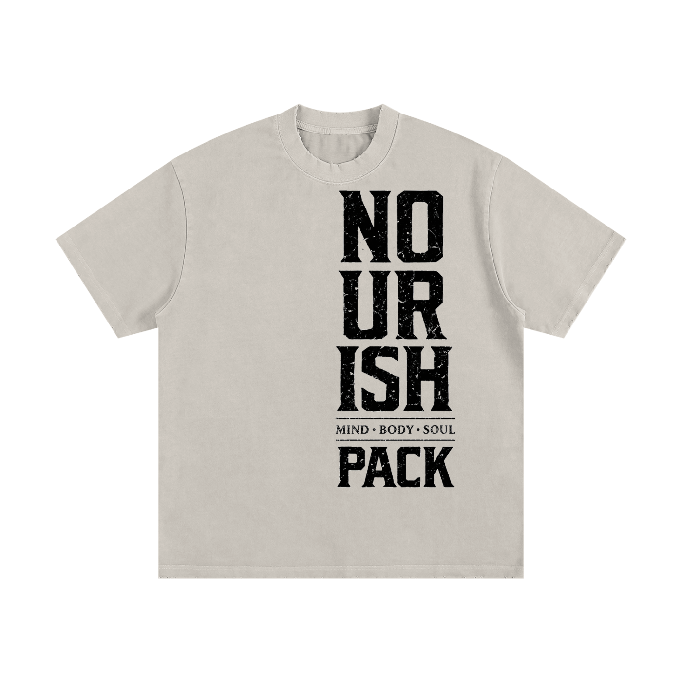 No Ur Ish NOURISH Heavyweight Vintage Washed Frayed T-Shirt
