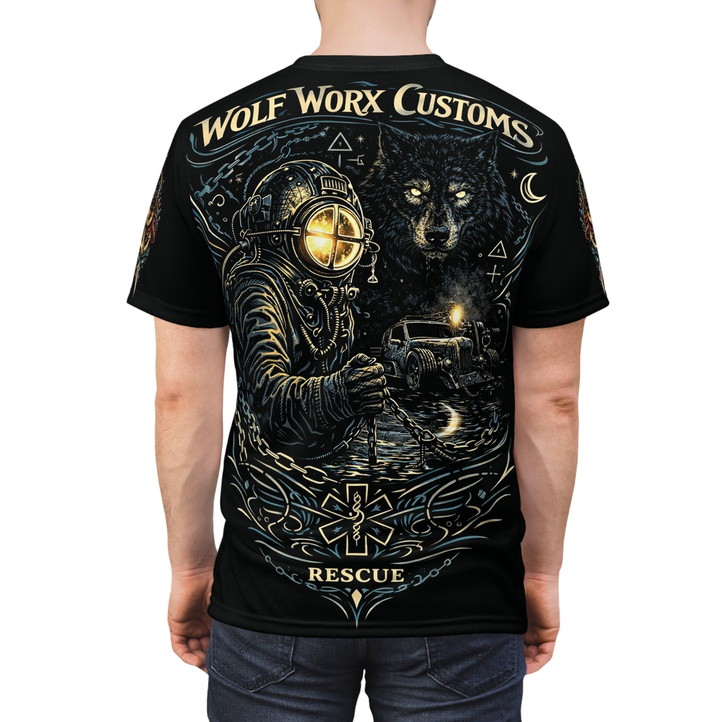 Wolf Worx Customs Hot Rod Heroes Rescue Diver T Shirt