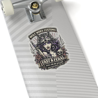 Wolf Worx Customs Kill or Be Killed Gasoline Gospel Sticker