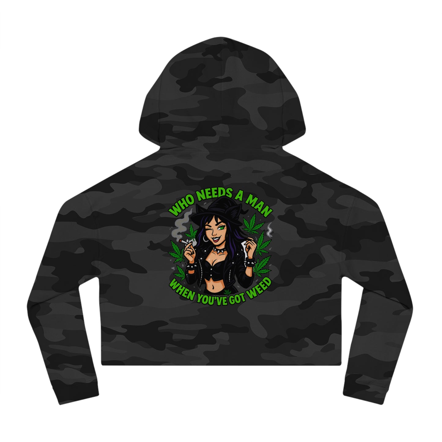 Who Needs A Man... Trendy Women’s Cropped Hooded Sweatshirt with Fun Cannabis Designs | Perfect for Casual Outings, Festivals, Gifts, and Self-Care Days, [...]