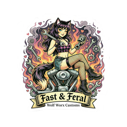 Wolf Worx Customs Fast & Feral Anime Sticker