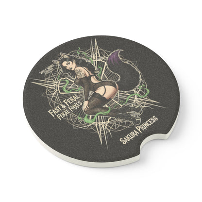Feral Foxes Sakura Car Coaster
