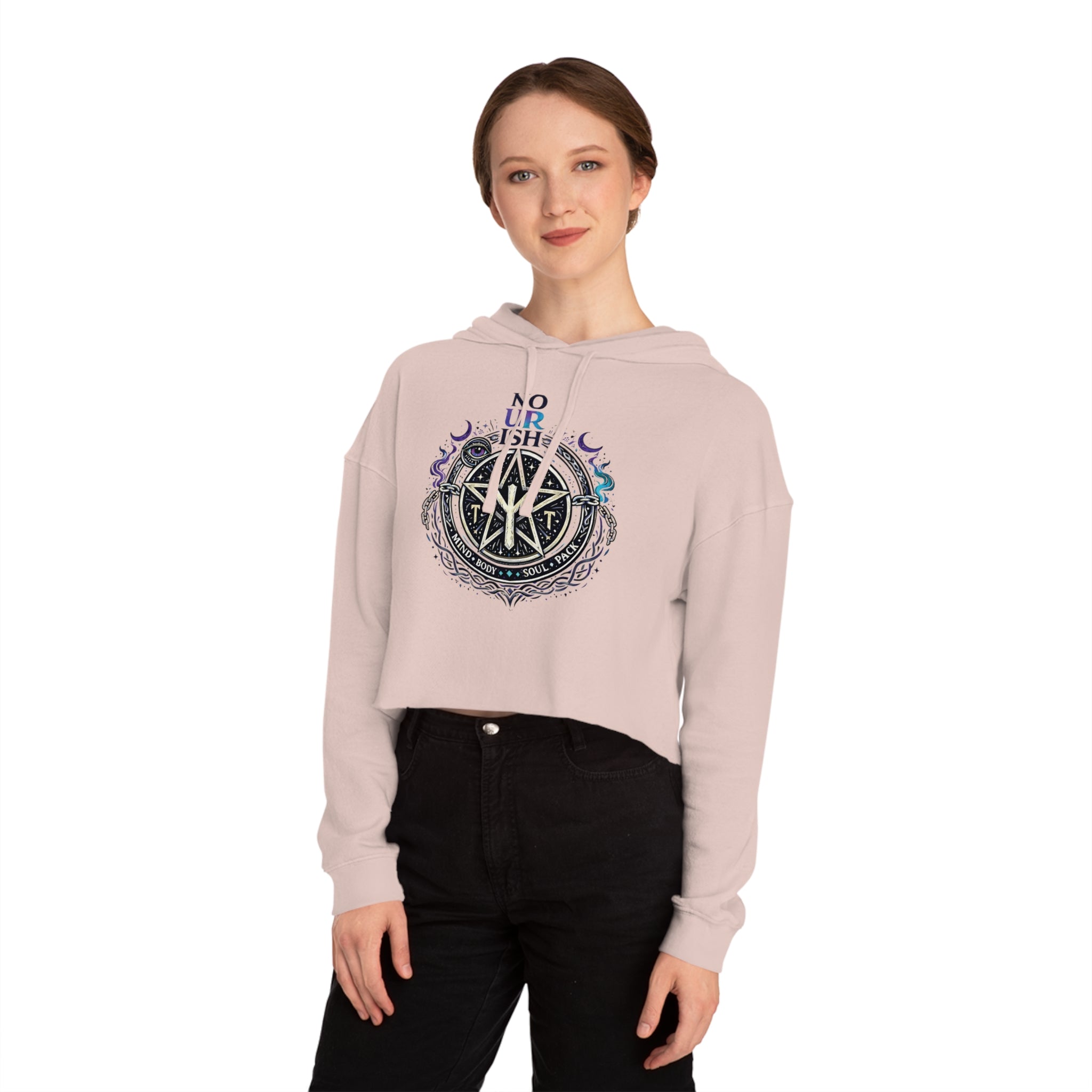 No Ur Ish NOURISH Cropped Hoodie SA/DA Awareness (Proceeds Benefit Charity)