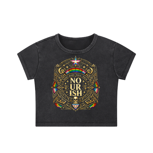 No Ur Ish NOURISH Snow Washed Crop Top