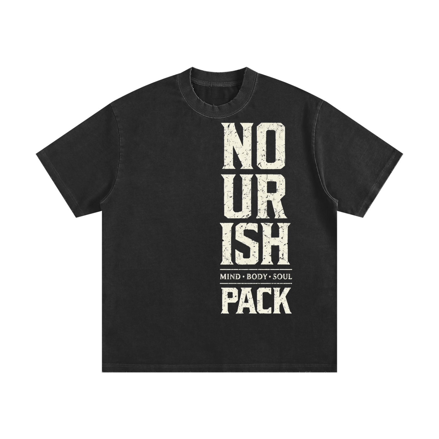 No Ur Ish NOURISH Heavyweight Vintage Washed Frayed T-Shirt