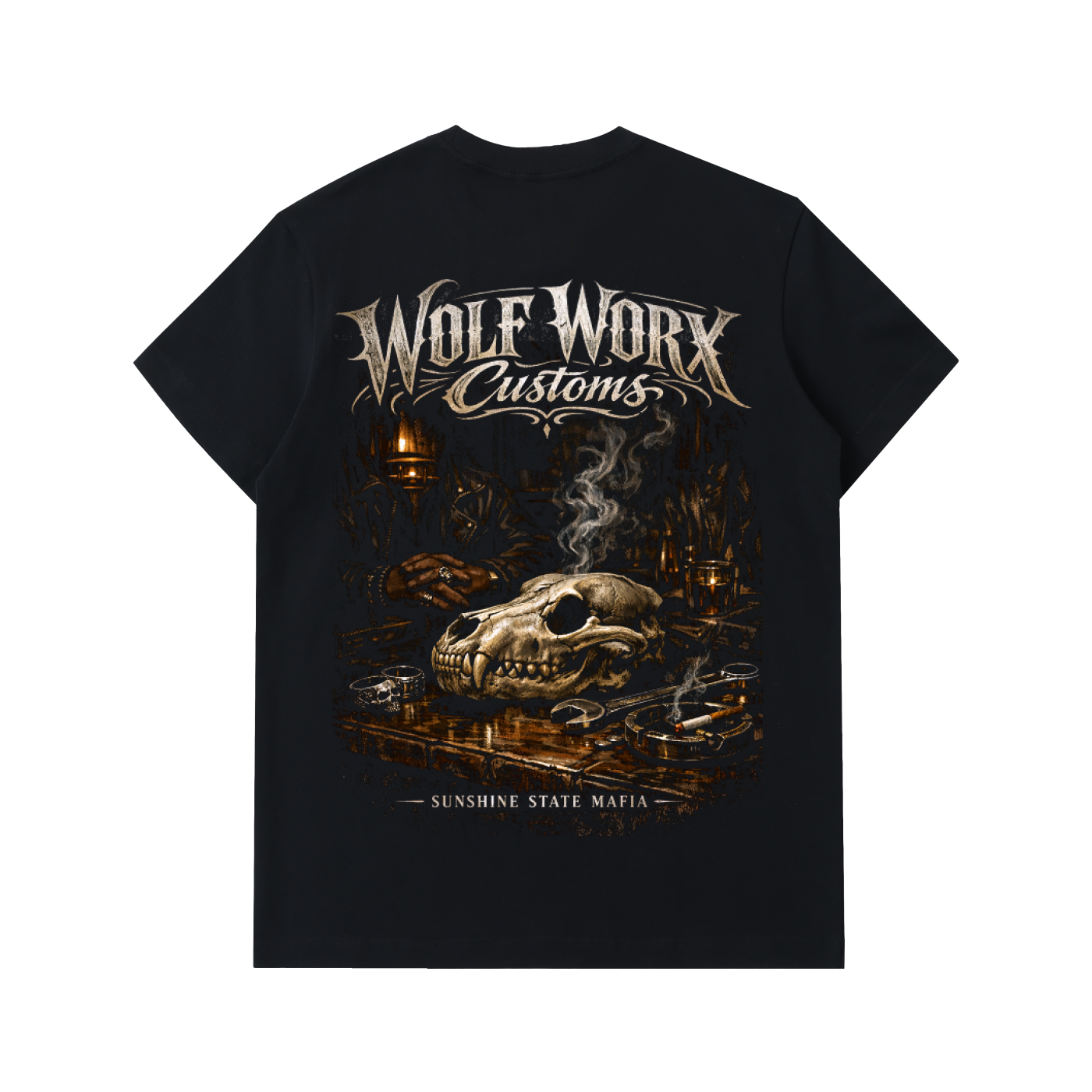 Wolf Worx Customs Sunshine State Mafia Meeting Essential Heavyweight Cotton T-Shirt