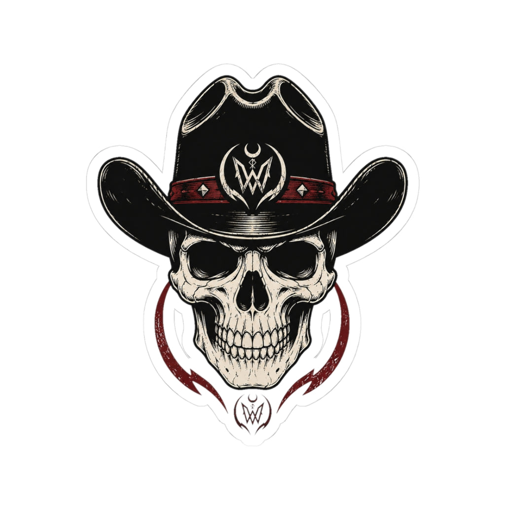 Double W Supply Co Cowboy Skull Sticker