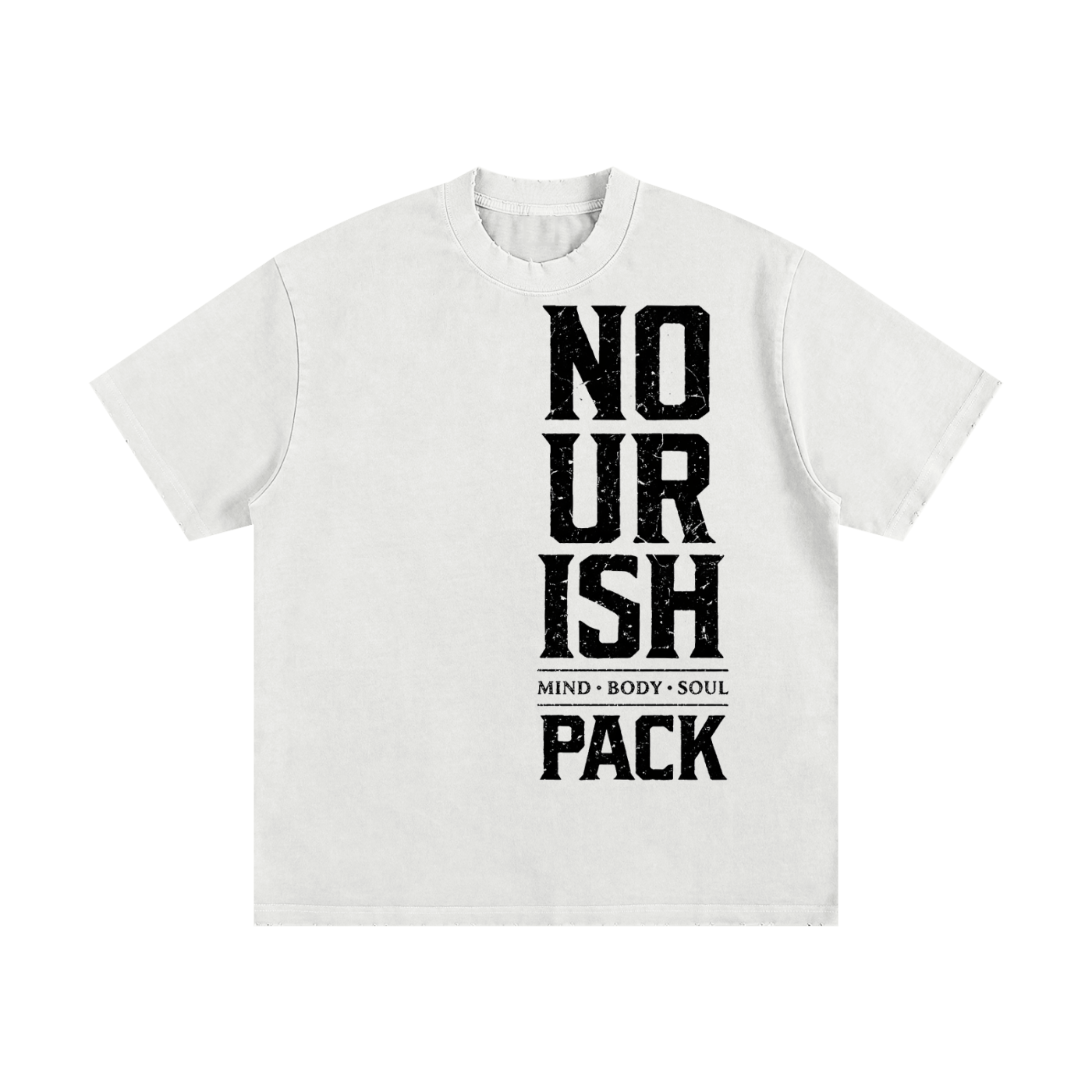 No Ur Ish NOURISH Heavyweight Vintage Washed Frayed T-Shirt