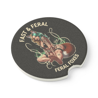 Feral Foxes Vixen Car Coaster