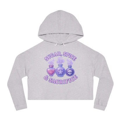 Sugar, Spice & Sacrifice cropped hoodie | Potion bottles witchy graphic