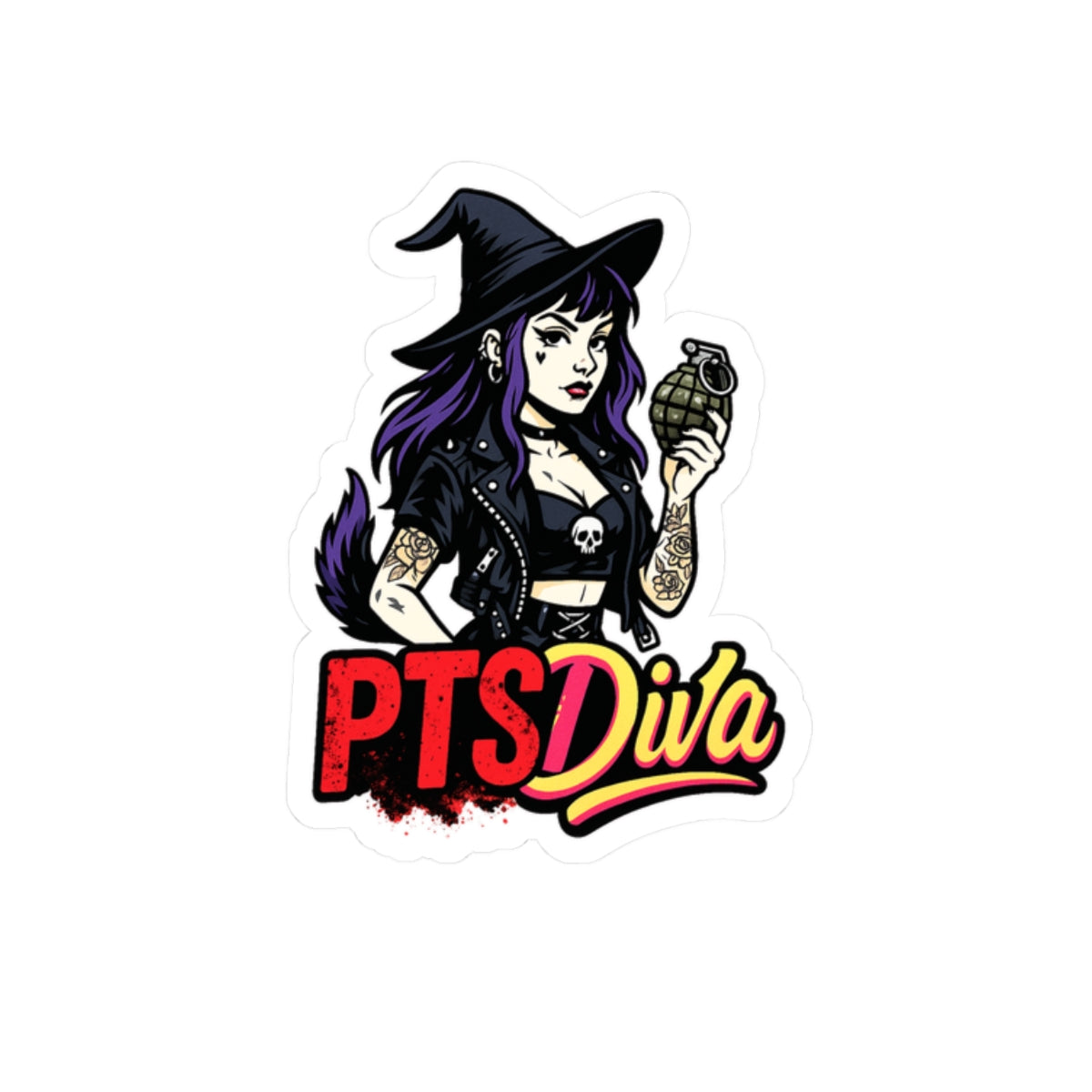 Vibrant Kiss-Cut Stickers for Bold Souls | PTS Diva Design, Unique Vinyl Decals, Witchy Aesthetic, Fun Gift, Laptop Decor