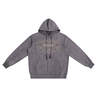 No Ur Ish NOURISH Distressed Vintage Wash Hoodie