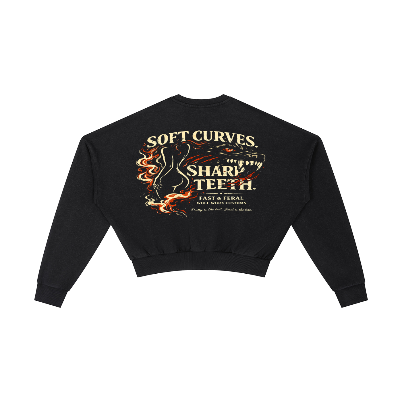 Fast & Feral Built Like A Sin Soft Curves Vintage Washed Cropped Sweatshirt