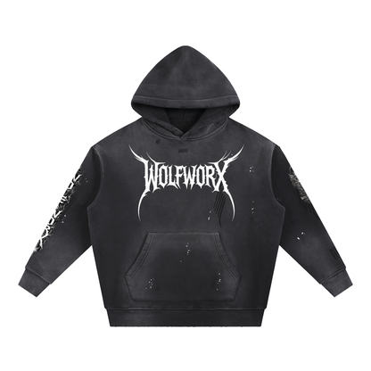 Wolf Worx Customs Sunshine State Mafia Vintage Washed Frayed Fleece Hoodie