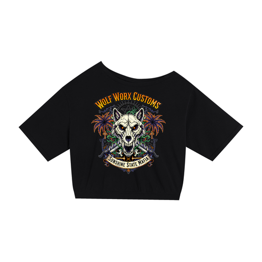 Wolf Worx Customs Sunshine State Mafia Asymmetric Shoulder Oversized Cotton T-Shirt