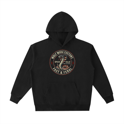 Wolf Worx Customs Gasoline Gospel Snake Vintage Washed Heavyweight Hoodie