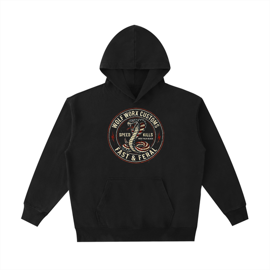 Wolf Worx Customs Gasoline Gospel Snake Vintage Washed Heavyweight Hoodie