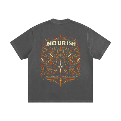 No Ur Ish NOURISH Heavyweight Vintage Washed Frayed T-Shirt