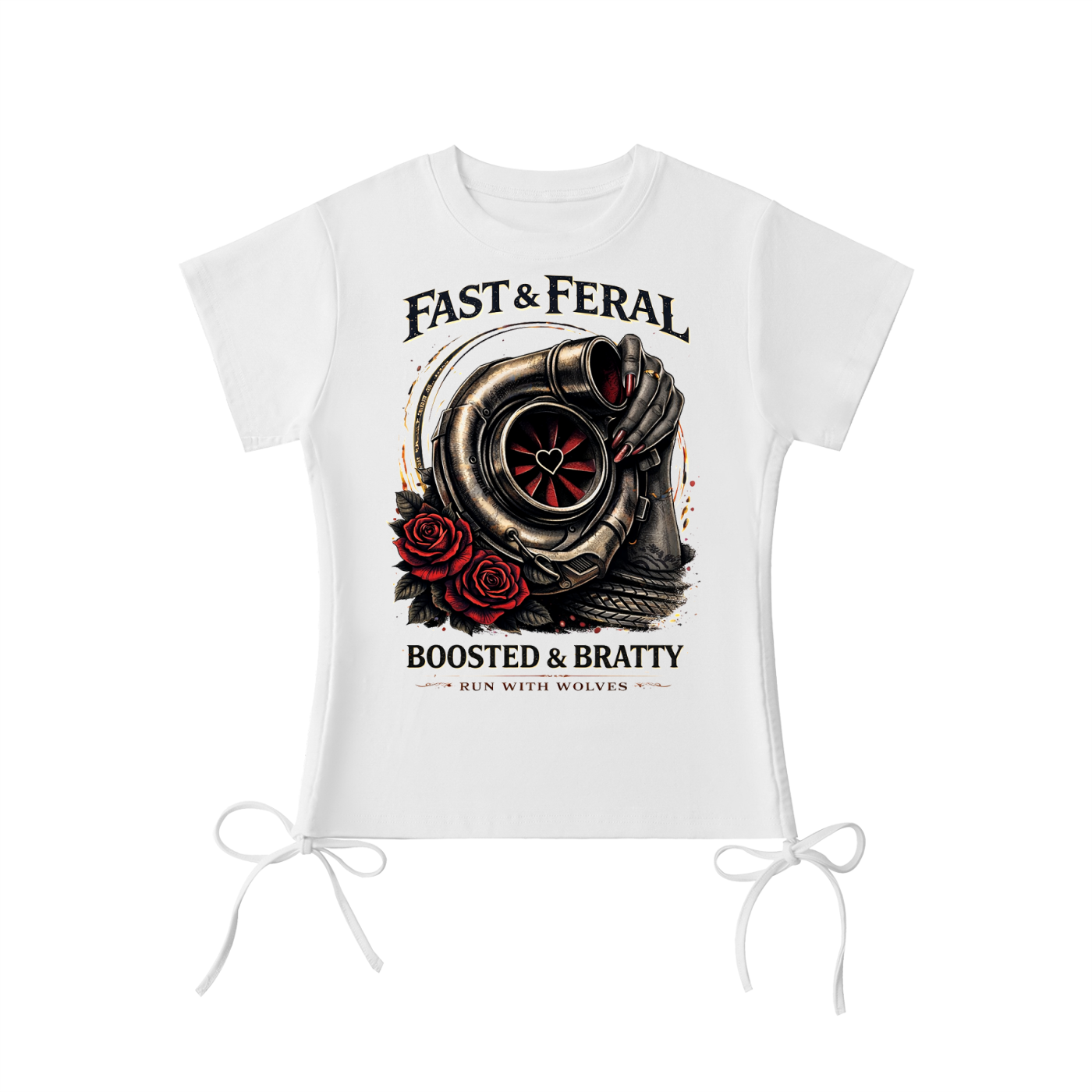 Fast & Feral Boosted and Bratty Essential Drawstring T-Shirt