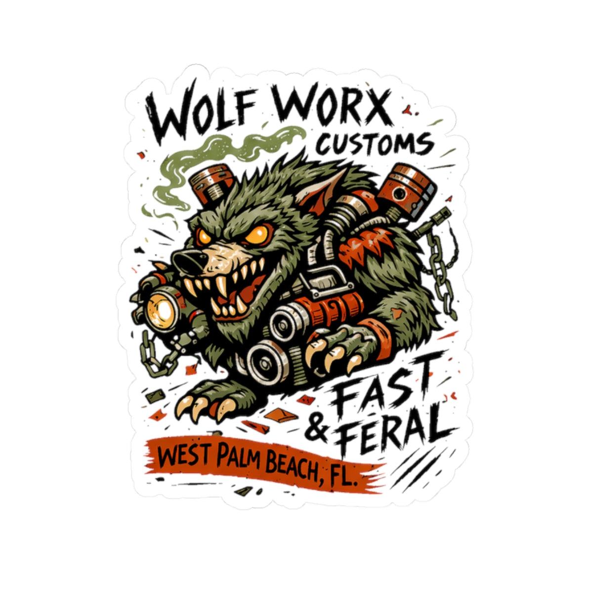 Wolf Worx Customs Rat Fink Sticker