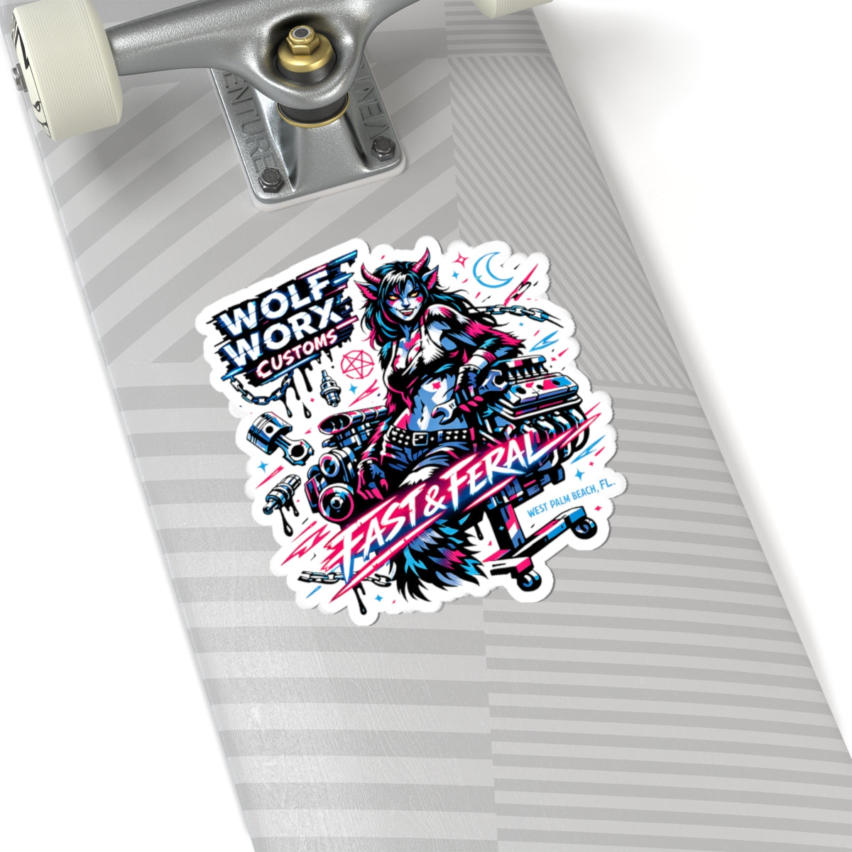 Wolf Worx Customs Neon Girl Sticker