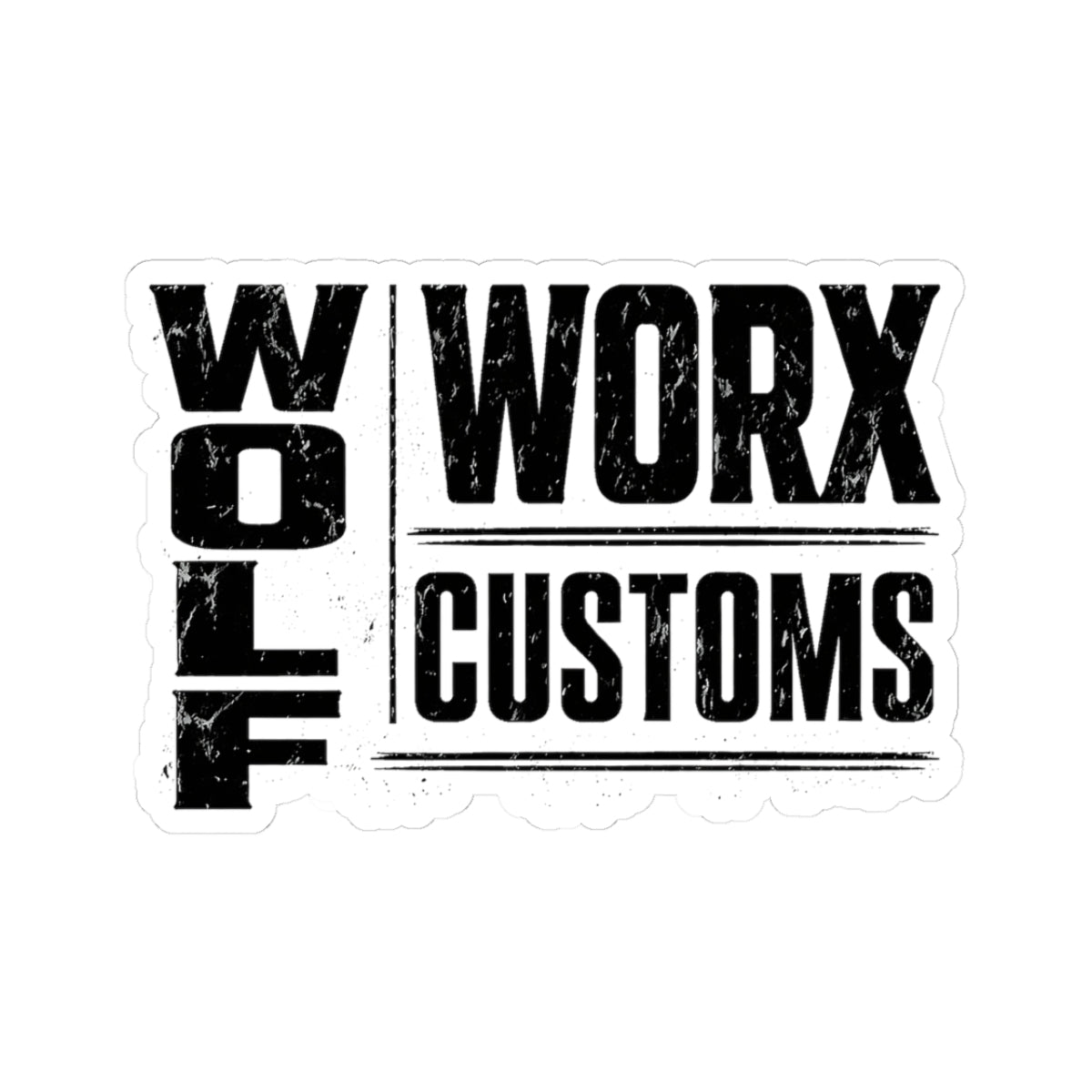 Wolf Worx Customs Typography 2 Sticker
