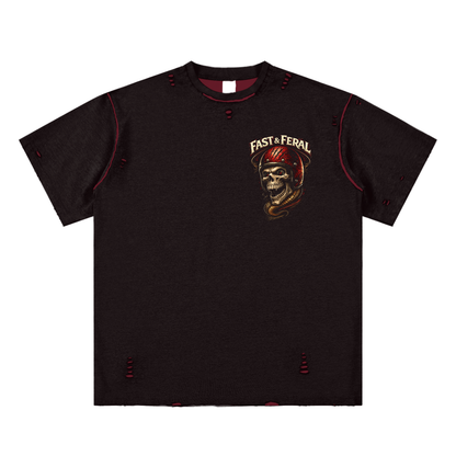 Wolf Worx Customs Helmet Hand-frayed Reversible T-shirt
