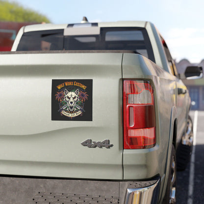 Wolf Worx Customs 'Sunshine State Mafia' Car Magnet — Skull Wolf Palm Trees