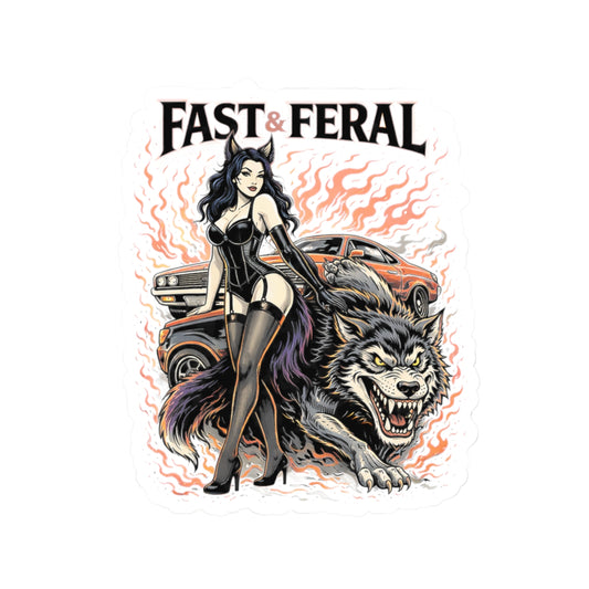 Wolf Worx Customs Fast & Feral Sticker
