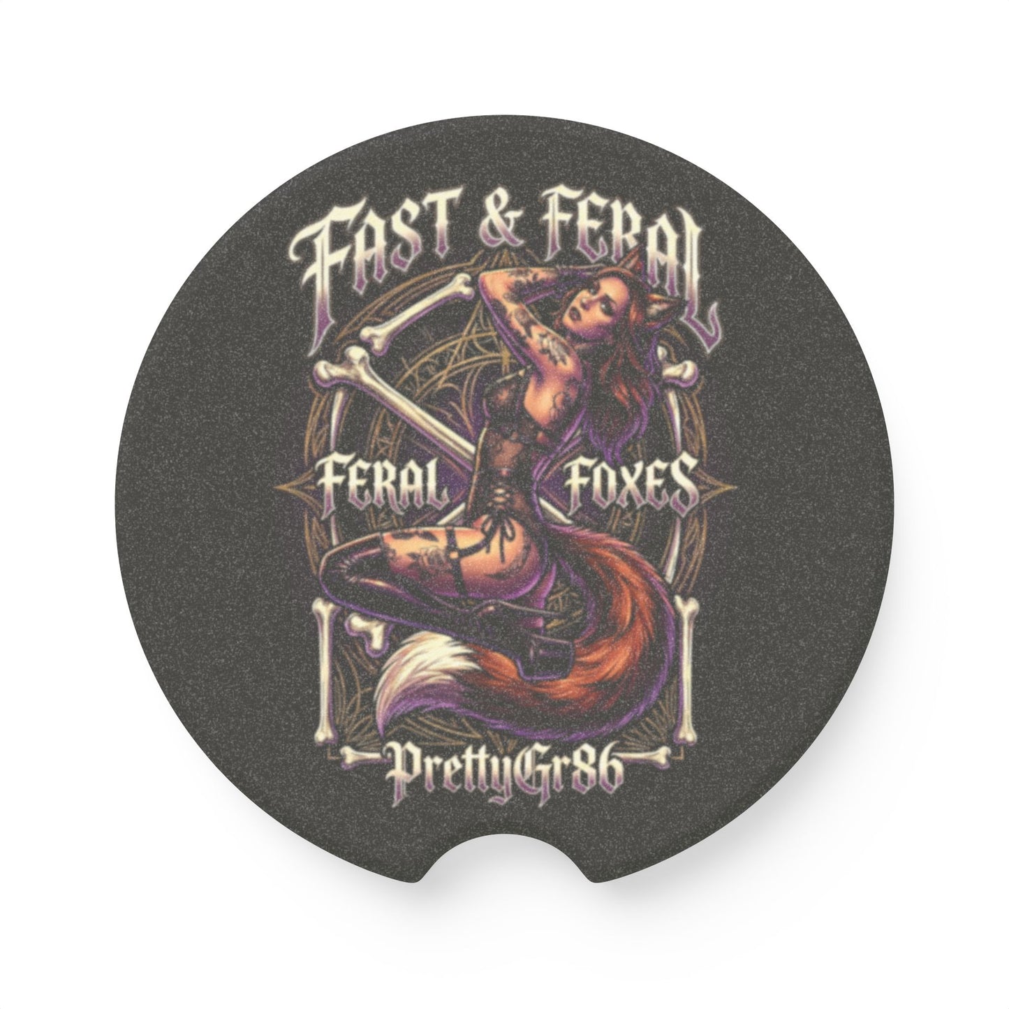 Feral Foxes PrettyGr86 Car Coaster