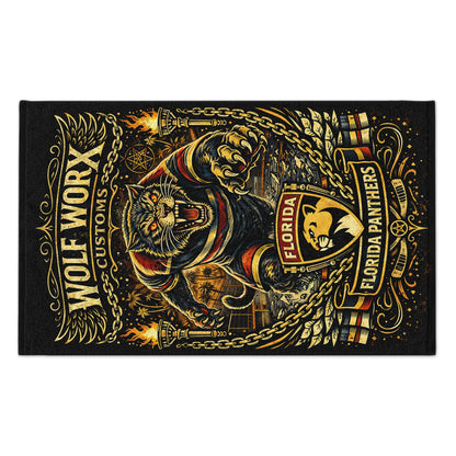 Wolf Worx Customs Florida Panthers Fan Rally Towel — Vintage Winter Classic Jersey Meets Von Dutch Pinstripe Hand Designed