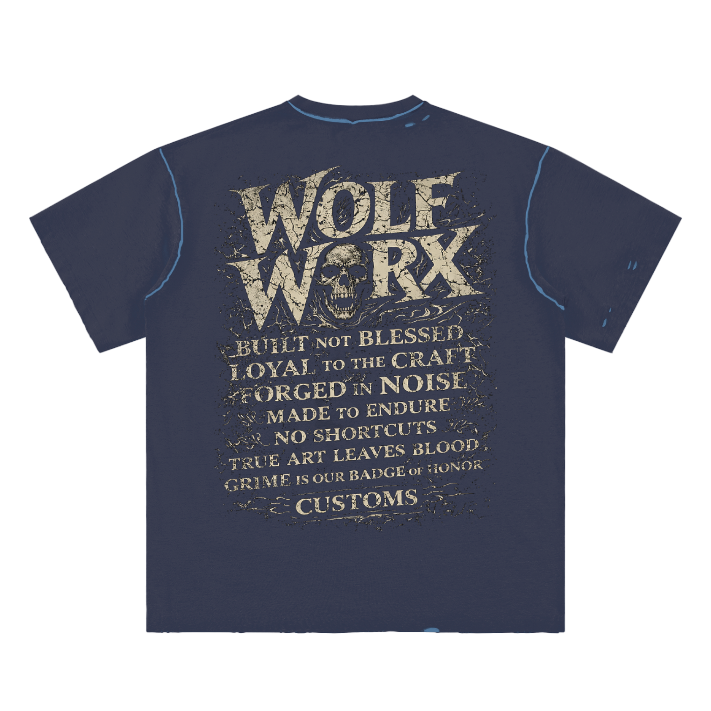 Wolf Worx Customs Words To Live By Hand-frayed Reversible T-shirt