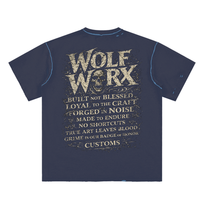 Wolf Worx Customs Words To Live By Hand-frayed Reversible T-shirt