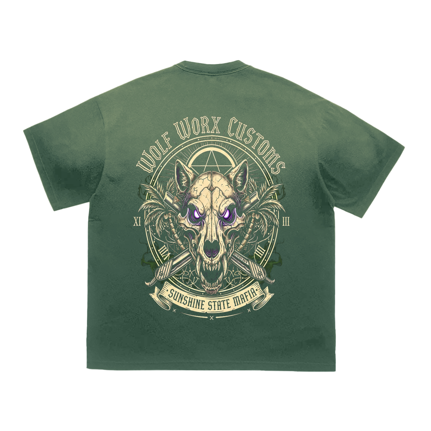 Wolf Worx Customs Sunshine State Mafia Tiger Stripe Gradient Washed T-Shirt