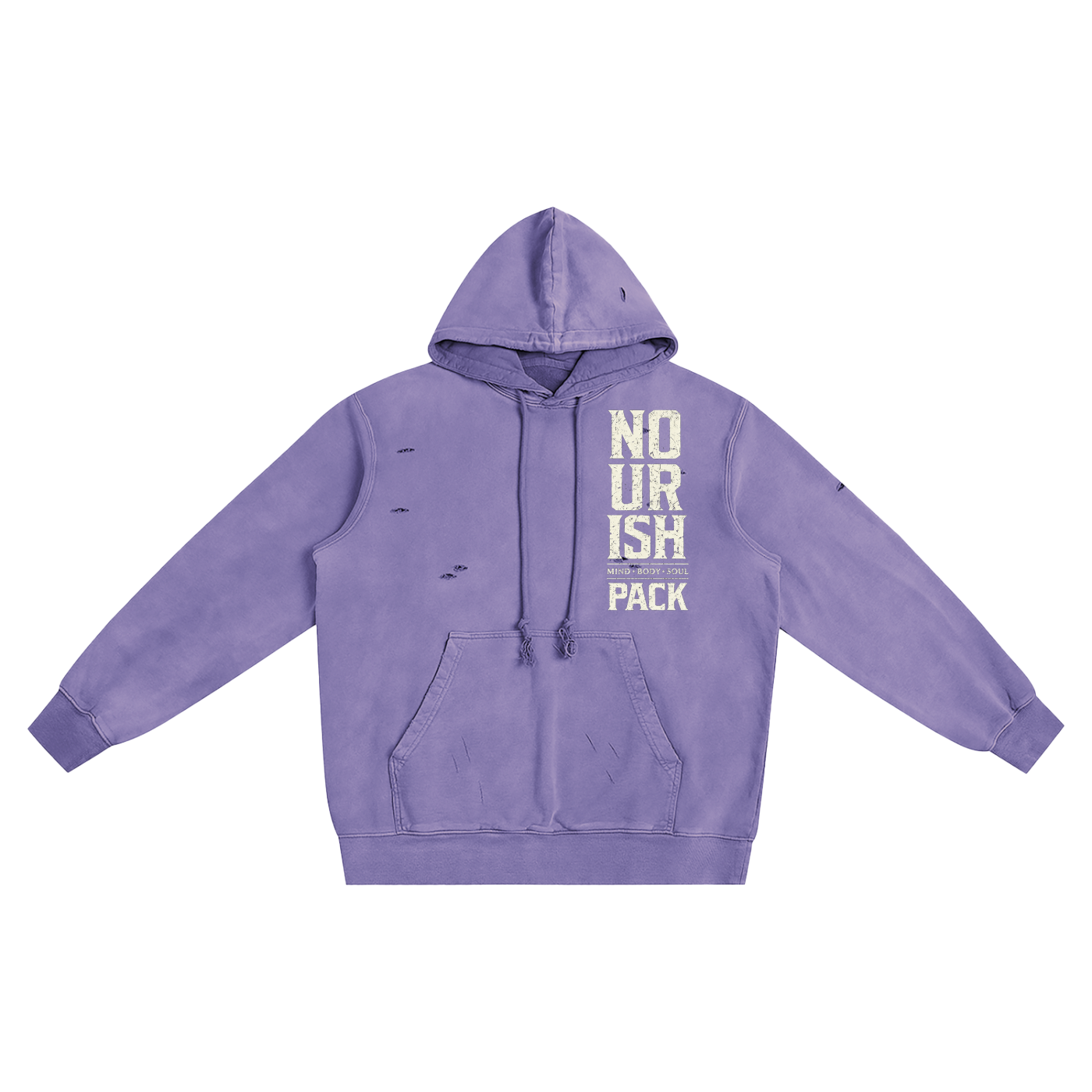 No Ur Ish NOURISH Distressed Vintage Wash Hoodie