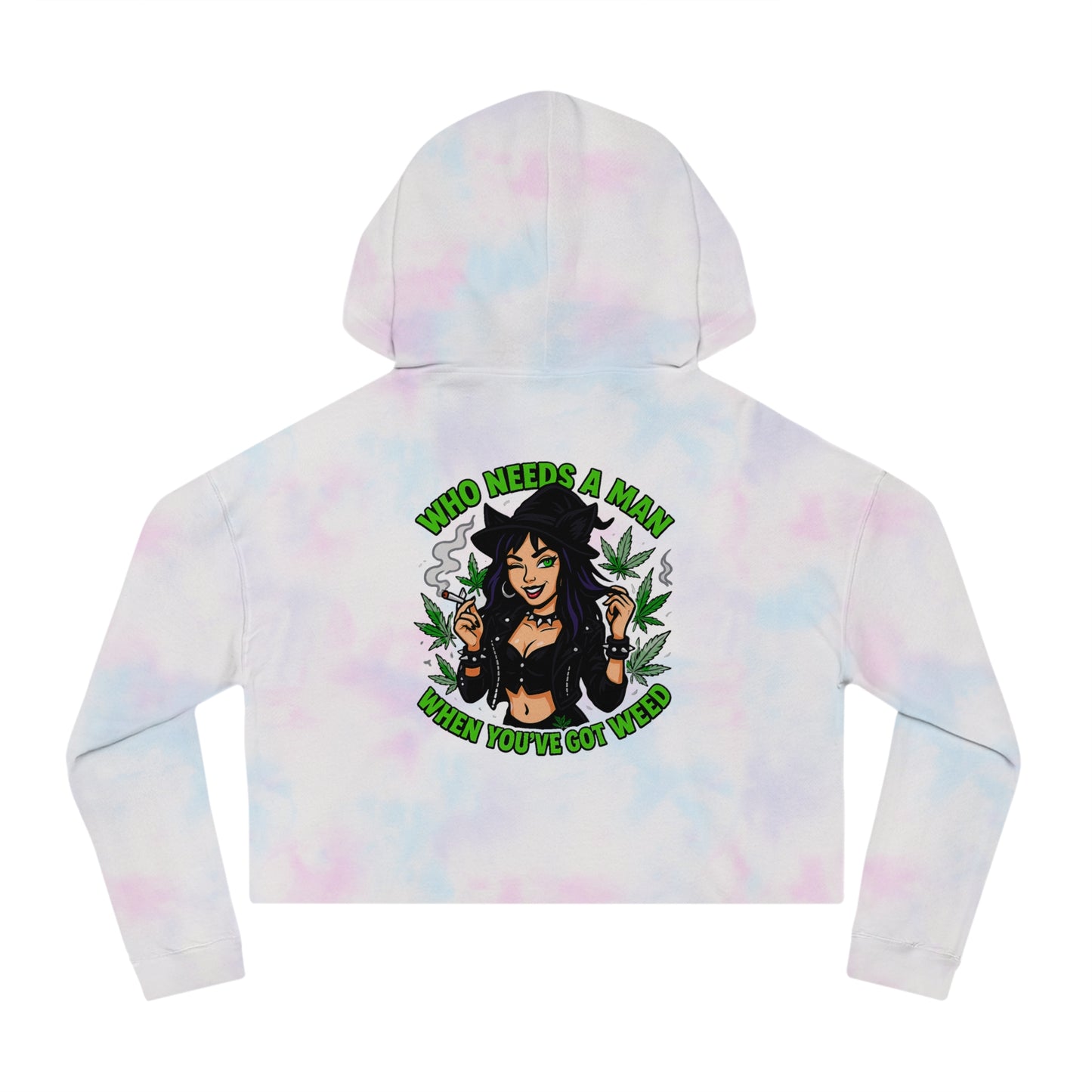 Who Needs A Man... Trendy Women’s Cropped Hooded Sweatshirt with Fun Cannabis Designs | Perfect for Casual Outings, Festivals, Gifts, and Self-Care Days, [...]