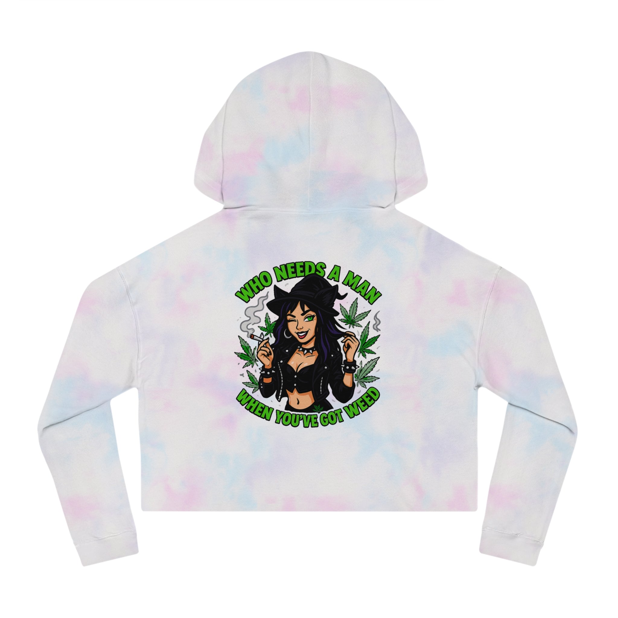 Who Needs A Man... Trendy Women’s Cropped Hooded Sweatshirt with Fun Cannabis Designs | Perfect for Casual Outings, Festivals, Gifts, and Self-Care Days, [...]