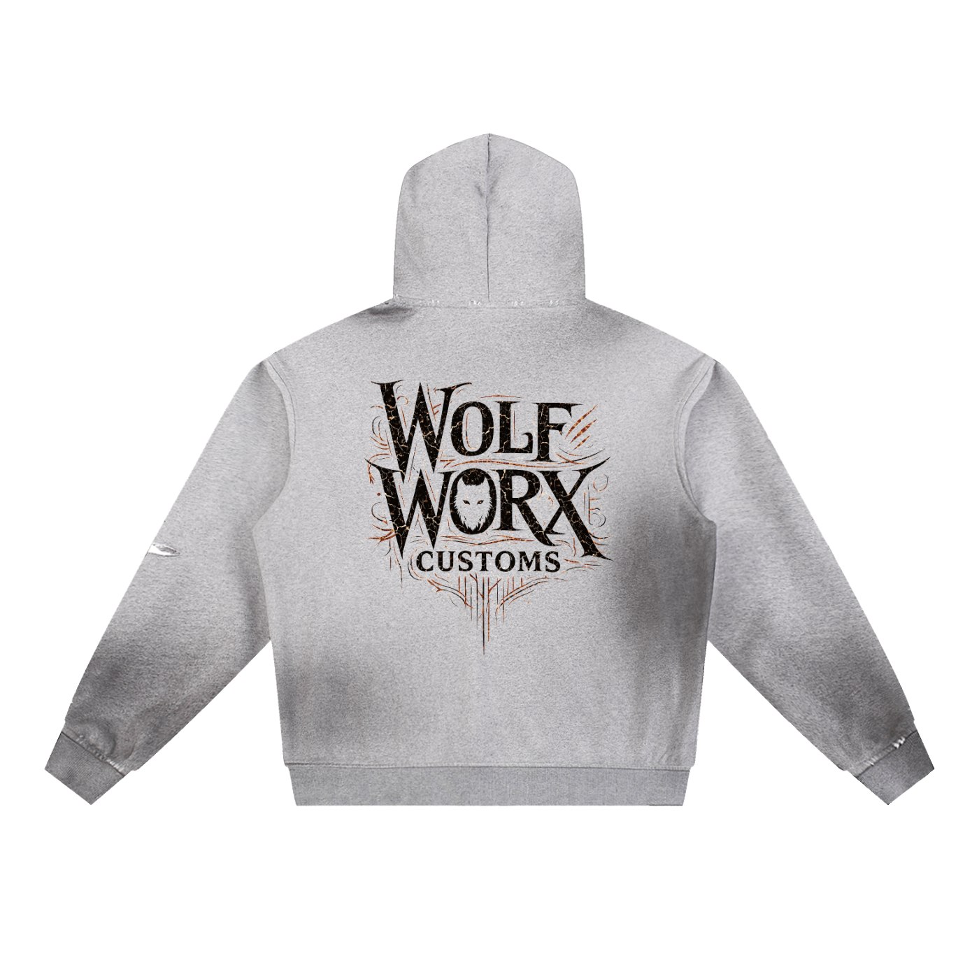 Wolf Worx Customs Pack Over Everything Sigil Sun Fade Frayed Fleece Hoodie