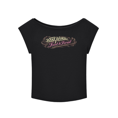 Wolf Worx Customs Fast & Feral Raised On Legacy 90s Wide Neck Vintage Baby T Shirt