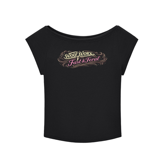 Wolf Worx Customs Fast & Feral Raised On Legacy 90s Wide Neck Vintage Baby T Shirt