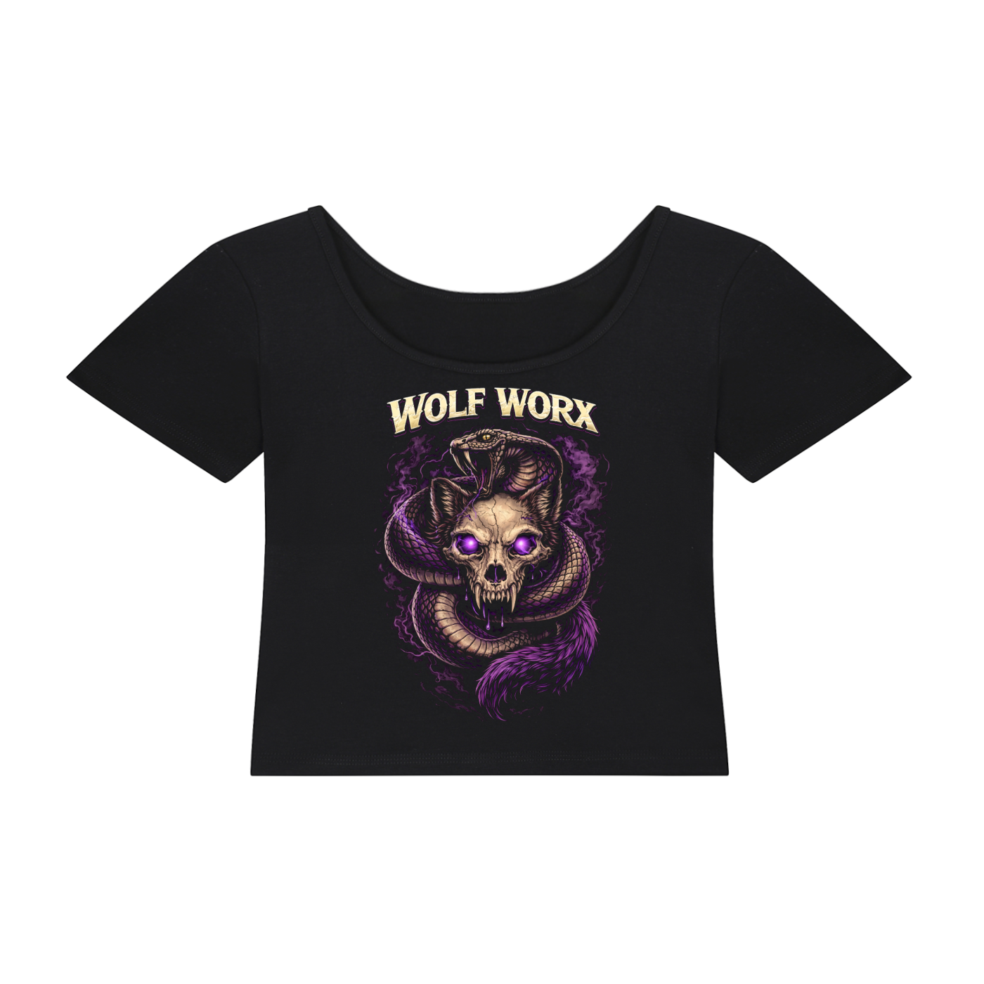 Fast & Feral Snake Essential Cotton Bodycon Crop Top