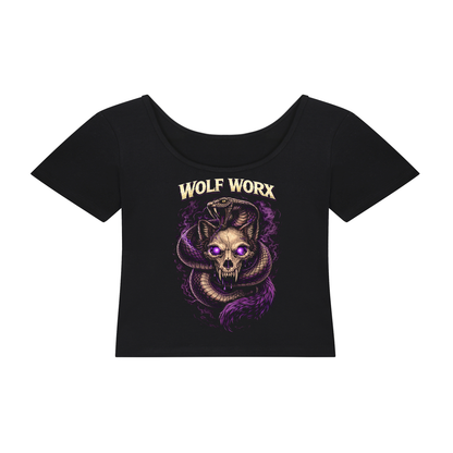 Fast & Feral Snake Essential Cotton Bodycon Crop Top