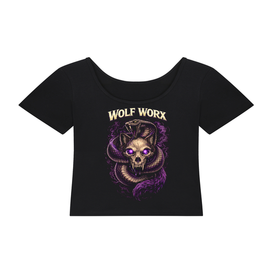 Fast & Feral Snake Essential Cotton Bodycon Crop Top