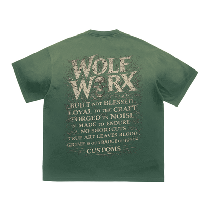 Wolf Worx Customs Pack Over Everything Words To Live By Tiger Stripe Gradient Washed T-Shirt
