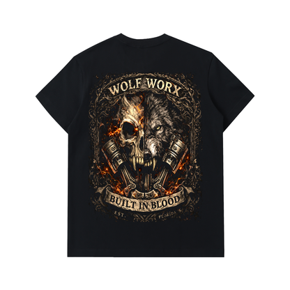 Wolf Worx Customs Built In Blood Essential Heavyweight Cotton T-Shirt
