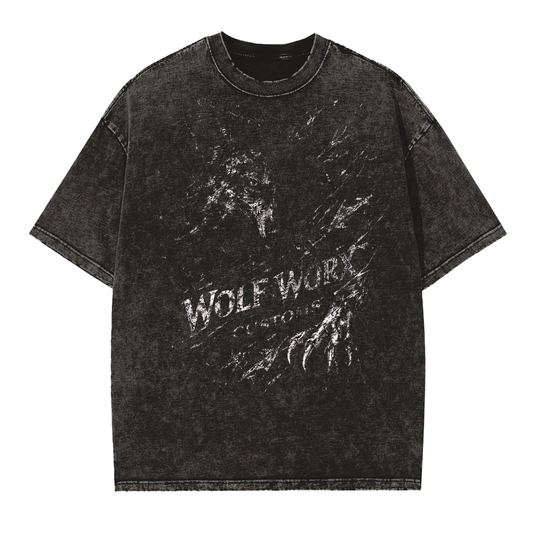 Wolf Worx Customs Wolf Shadows Vintage Washed Frayed Edge T-Shirt