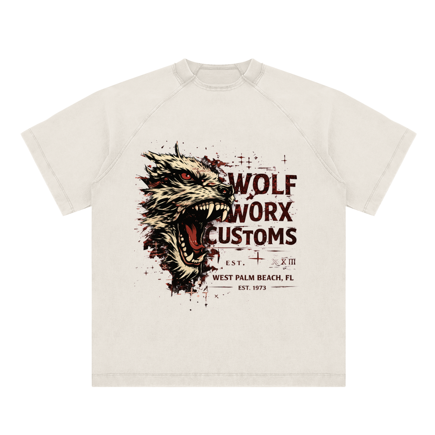 Wolf Worx Customs Gasoline Gospel Vintage Washed Raglan Cotton T-Shirt
